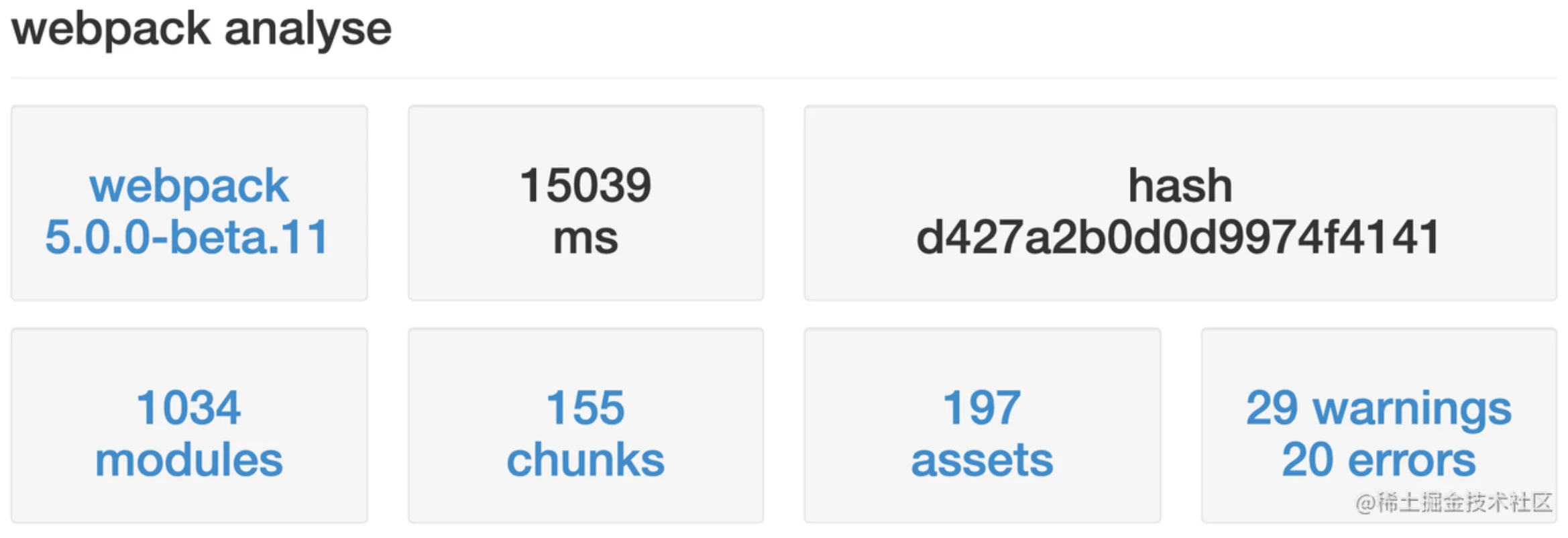 webpack stats info