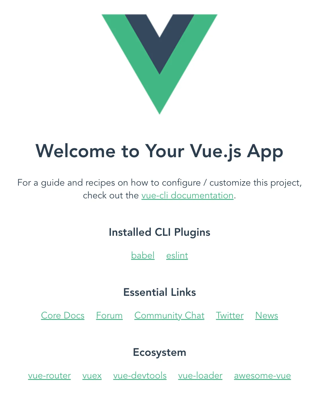 vue-cli start page