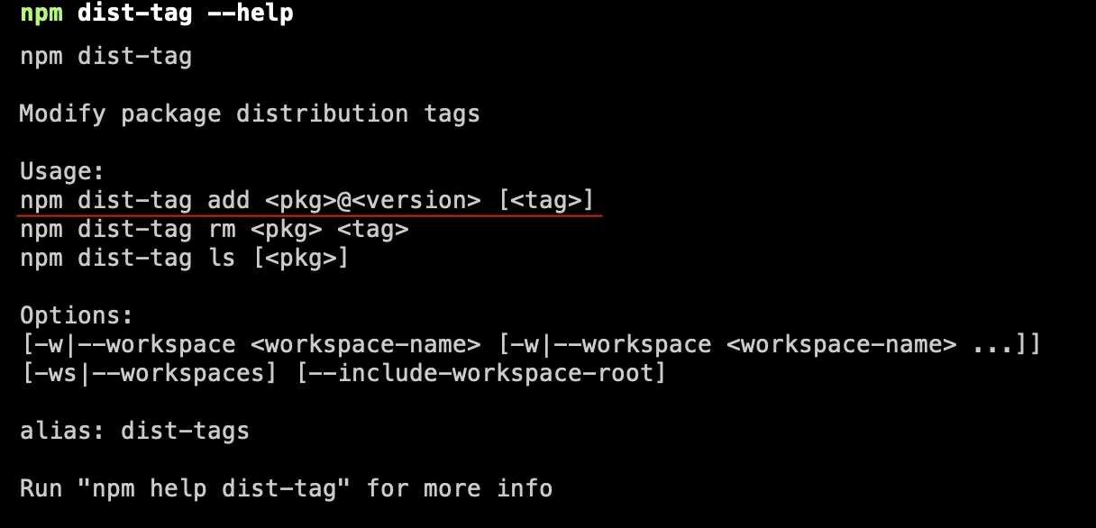 npm dist-tag ls命令