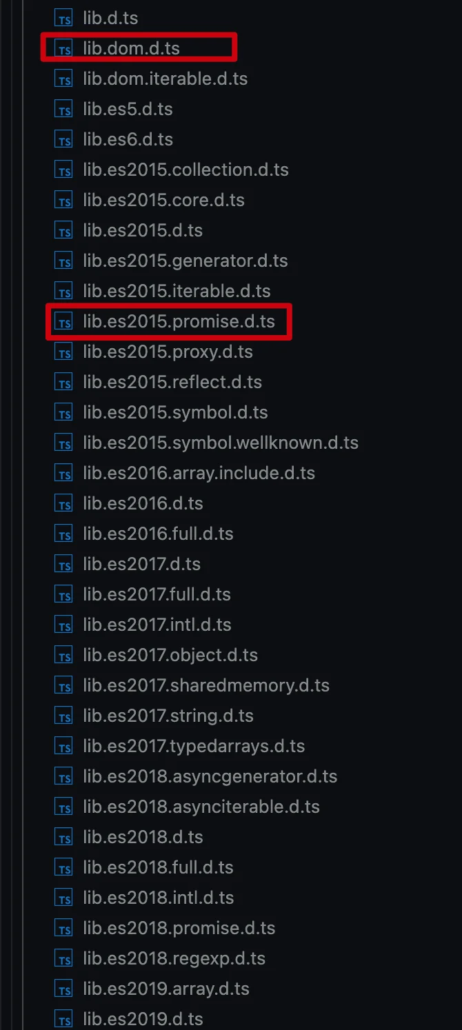 typescript built-in libs